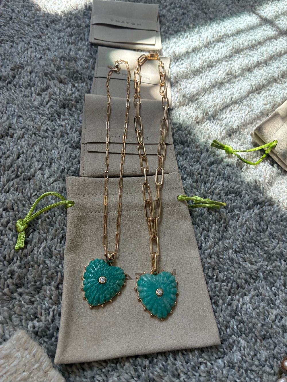 Thatch Malene Amazonite Heart Clip Necklace - two necklaces to choose from - Picture 3 of 3